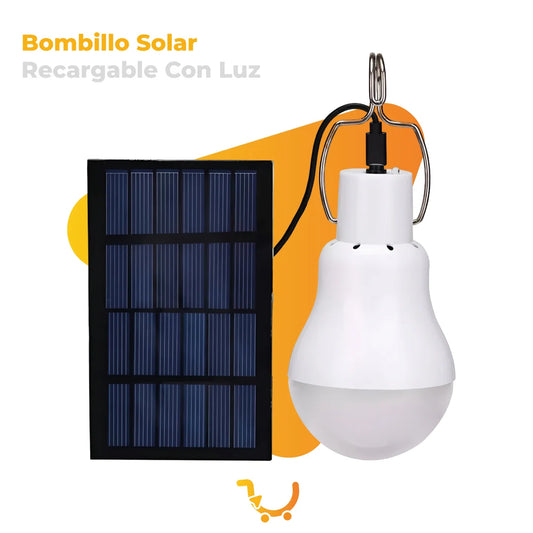 BOMBILLO SOLAR RECARGABLE CON LUZ