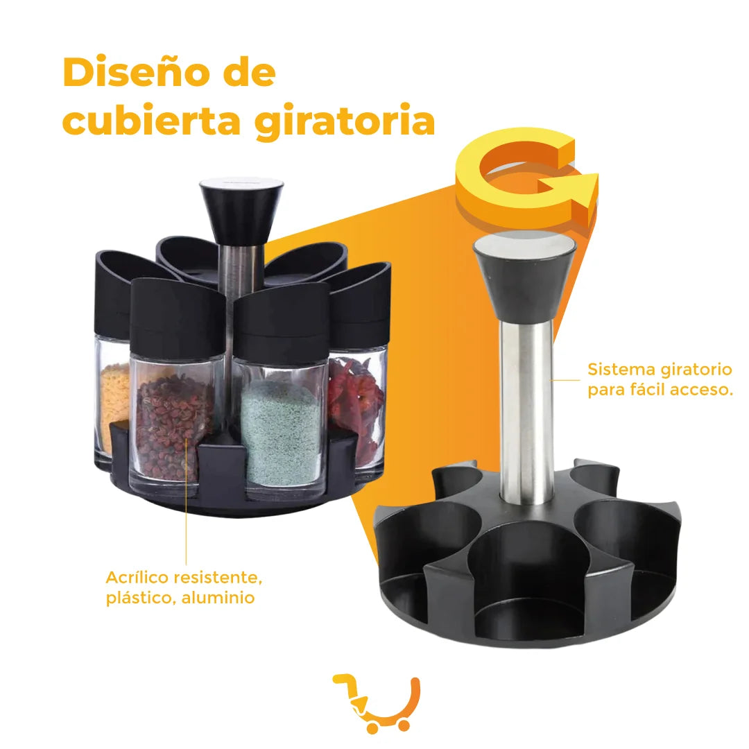 SET CONDIMENTERO GIRATORIO X6