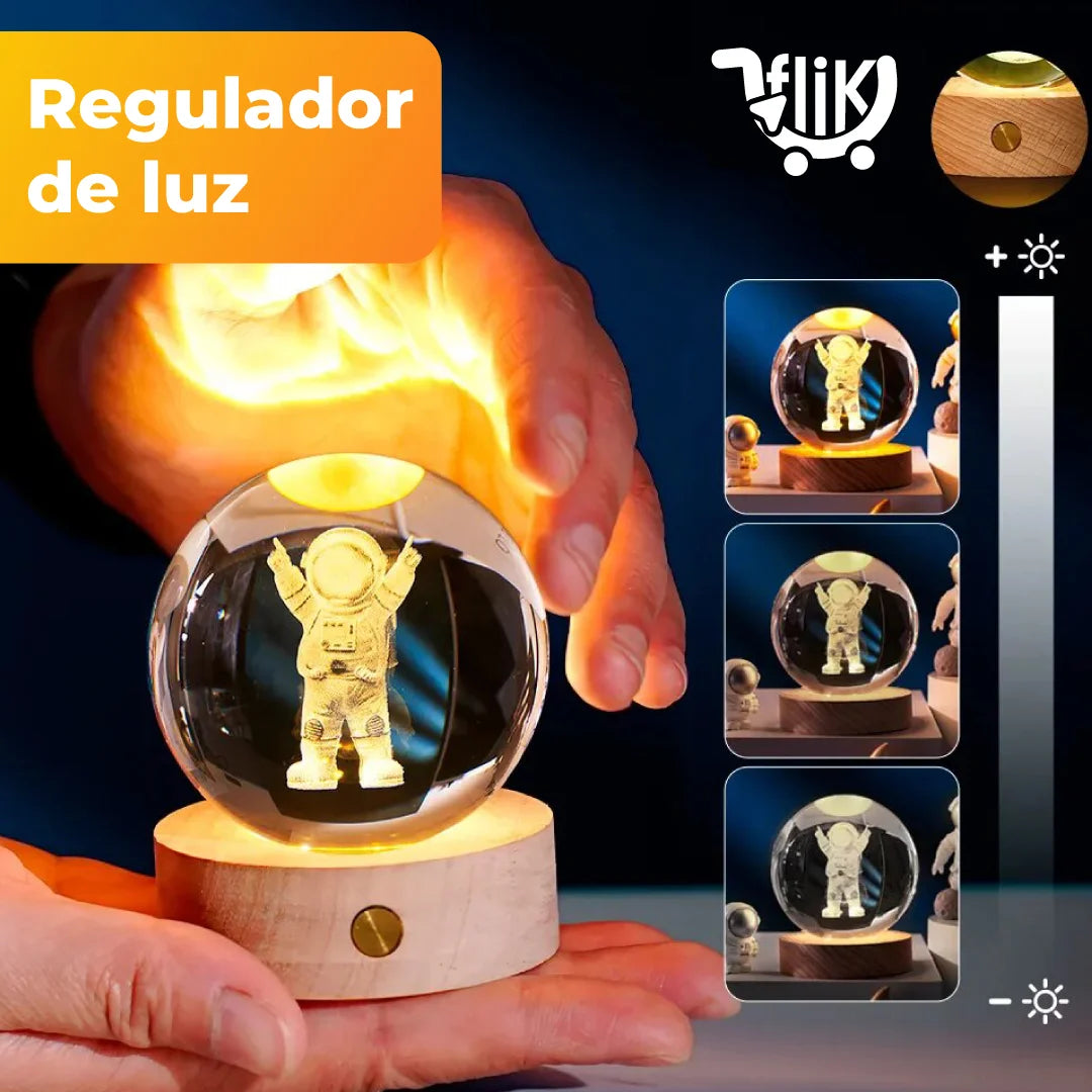 LAMPARA DE CRISTAL ASTRONAUTA GRANDE