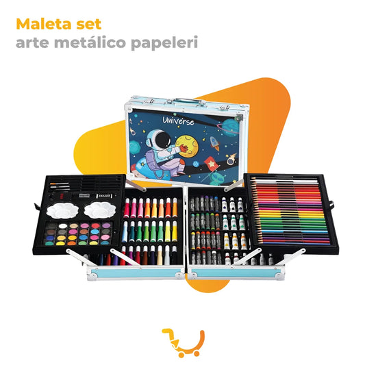 MALETA SET ARTE METÁLICO PAPELERIA