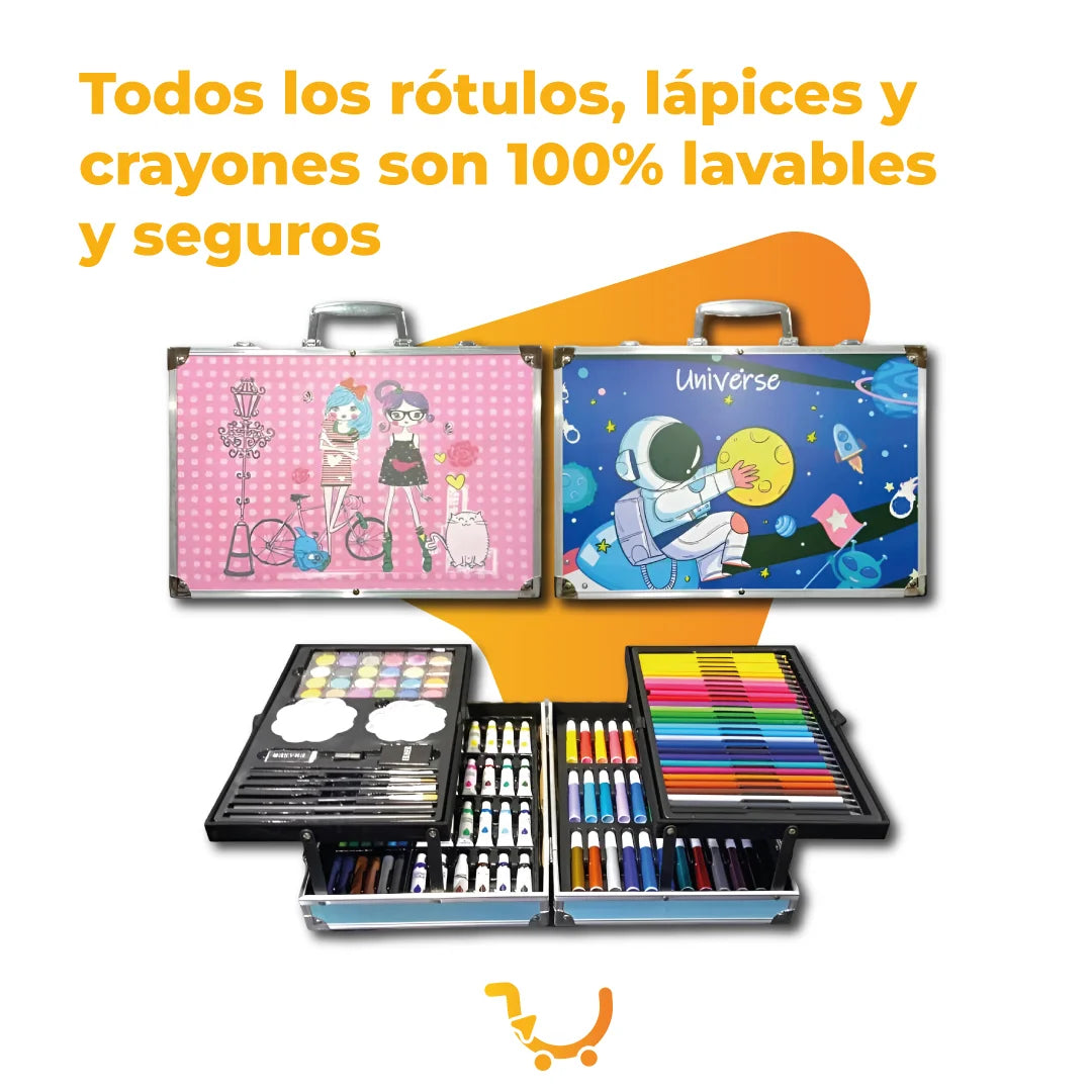 MALETA SET ARTE METÁLICO PAPELERIA