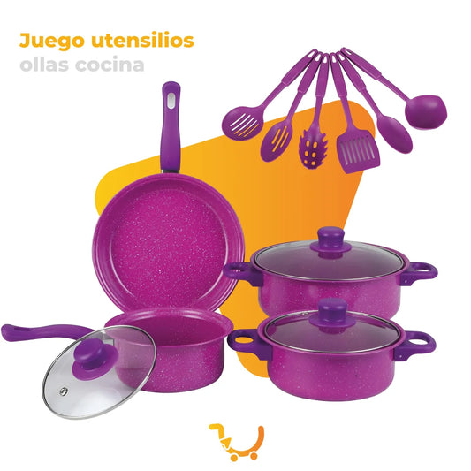 JUEGO UTENSILIOS OLLAS COCINA