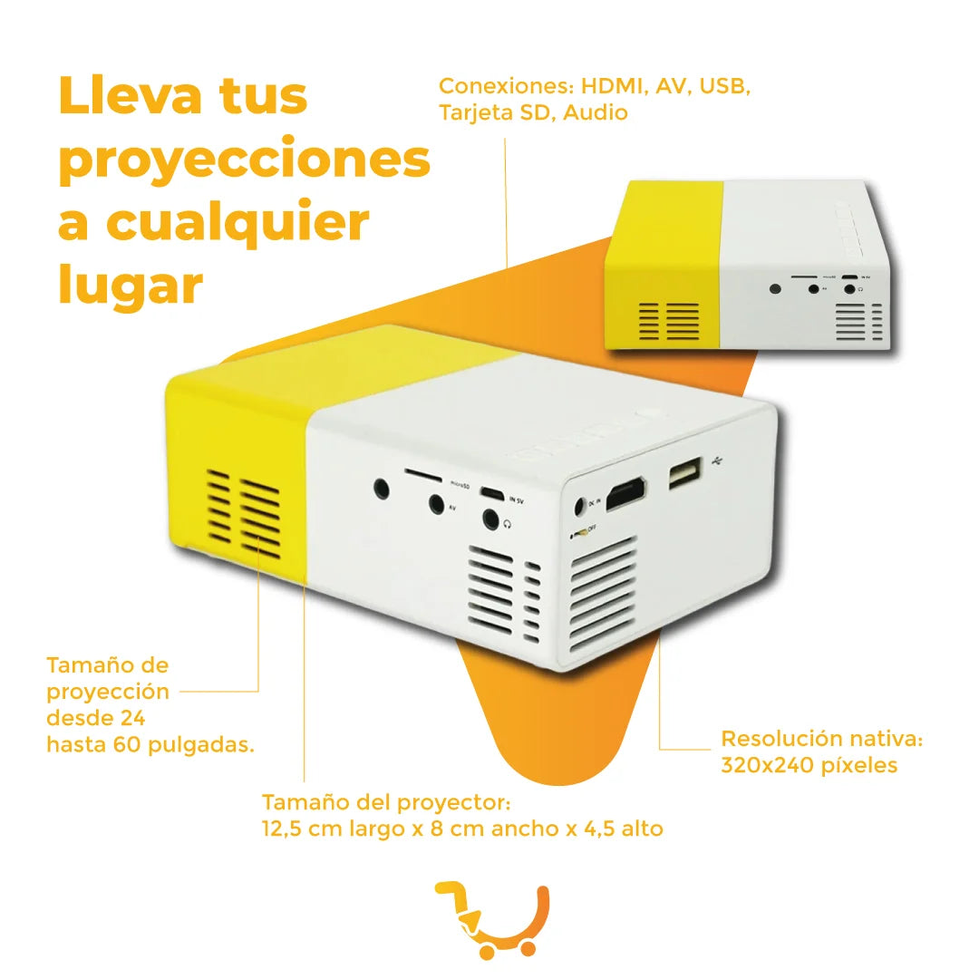 PROYECTOR PORTATIL LED AMARILLO