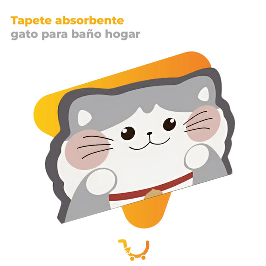 TAPETE ABSORBENTE GATO PARA BAÑO HOGAR
