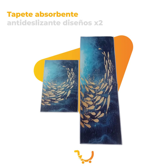 TAPETE ABSORBENTE ANTIDESLIZANTE DISEÑOS X2